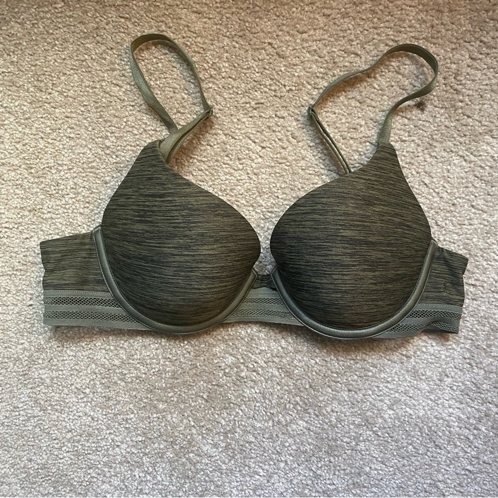 Victoria's Secret Olive Perfect Shape Textured Bra 34B